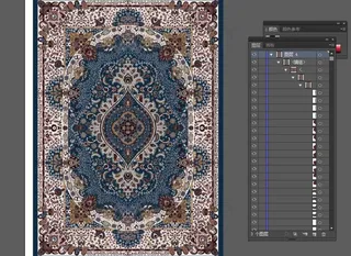 古典民族风格腰果花边花纹地毯图图片