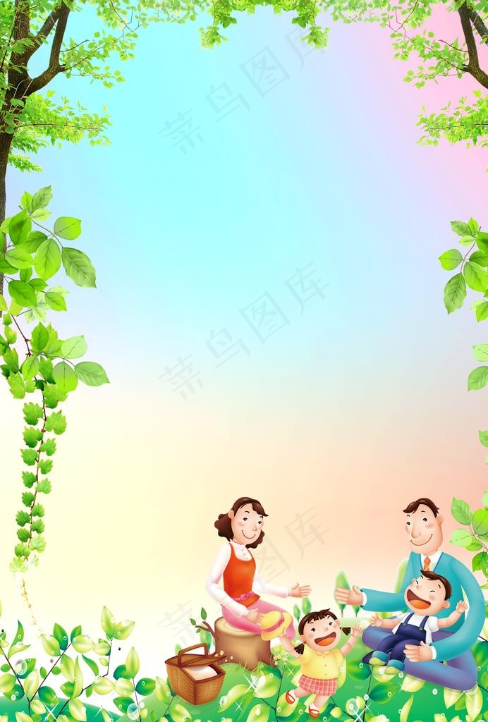 卡通背景图片psd模版下载