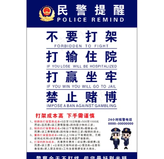 民警提醒图片cdr矢量模版下载