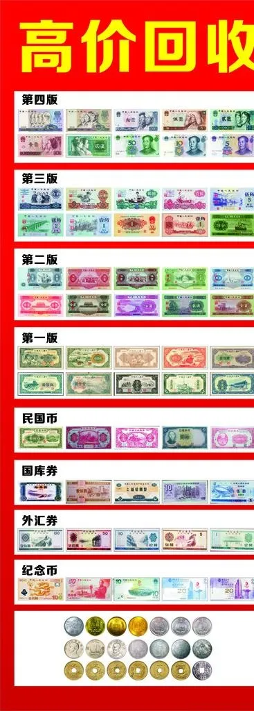 旧币回收图片(780X2000)cdr矢量模版下载