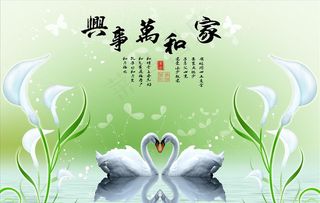 现代家和万事兴电视背景墙图片