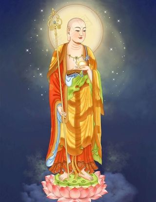 工笔地藏菩萨像高清大图地藏王佛图片