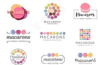 马卡龙蛋糕主题LOGO设计图片