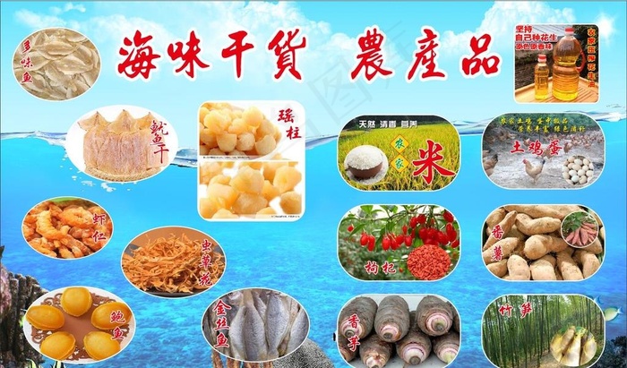 海鲜干货图片cdr矢量模版下载