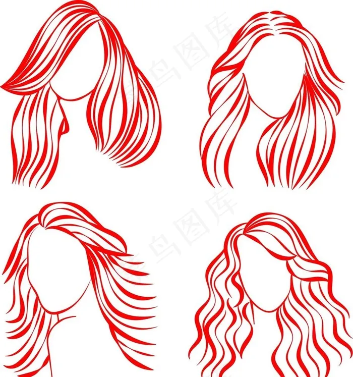 女人头发图片cdr矢量模版下载
