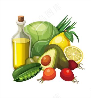 手绘逼真食物图片