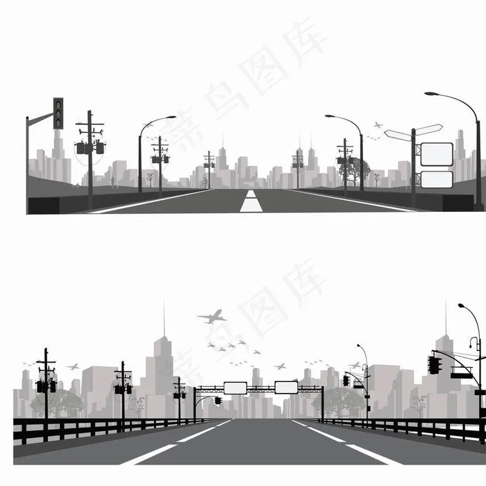 城市建筑 城市公路图片