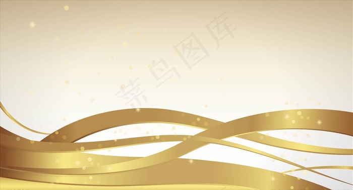 金色渐变波浪线图片ai矢量模版下载