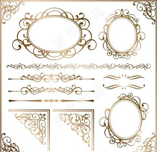 金色花边边框图片