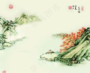 山水画 山水风景 巨幅山水画图片