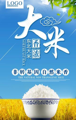 简约大米海报图片