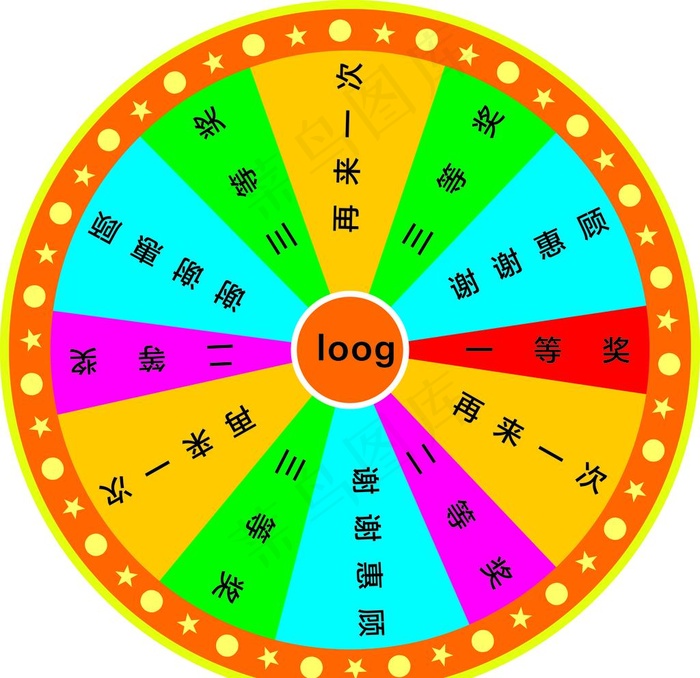 大抽奖转盘图片cdr矢量模版下载