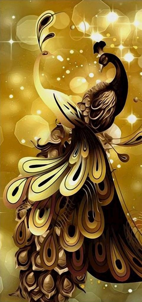 高清金色孔雀图片