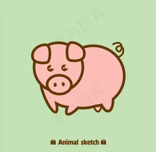 猪简笔画图片
