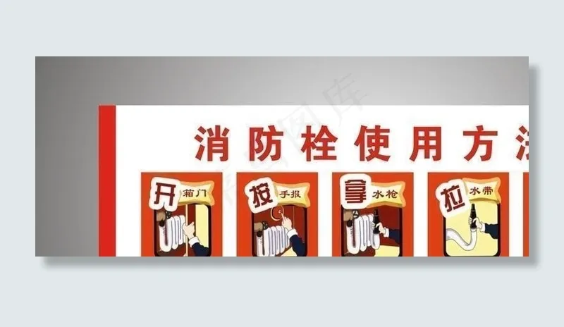 消防 消防栓使用方法图图片cdr矢量模版下载