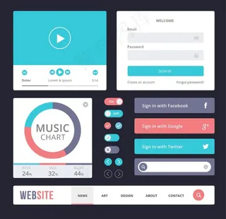 时尚的网页元素图片