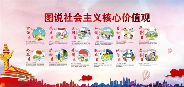 *核心价值观图片(7000X3543(DPI:300))psd模版下载