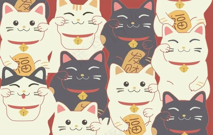 招财猫图片cdr矢量模版下载