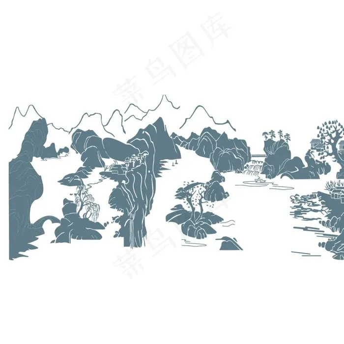 江山如画图片ai矢量模版下载