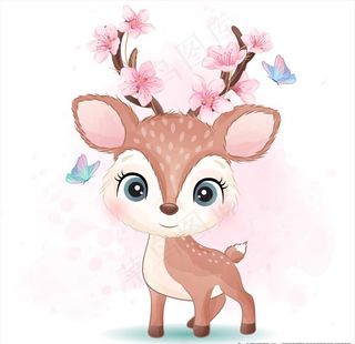 卡通梅花鹿图片