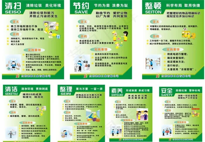 清洁 整理 素养图片cdr矢量模版下载