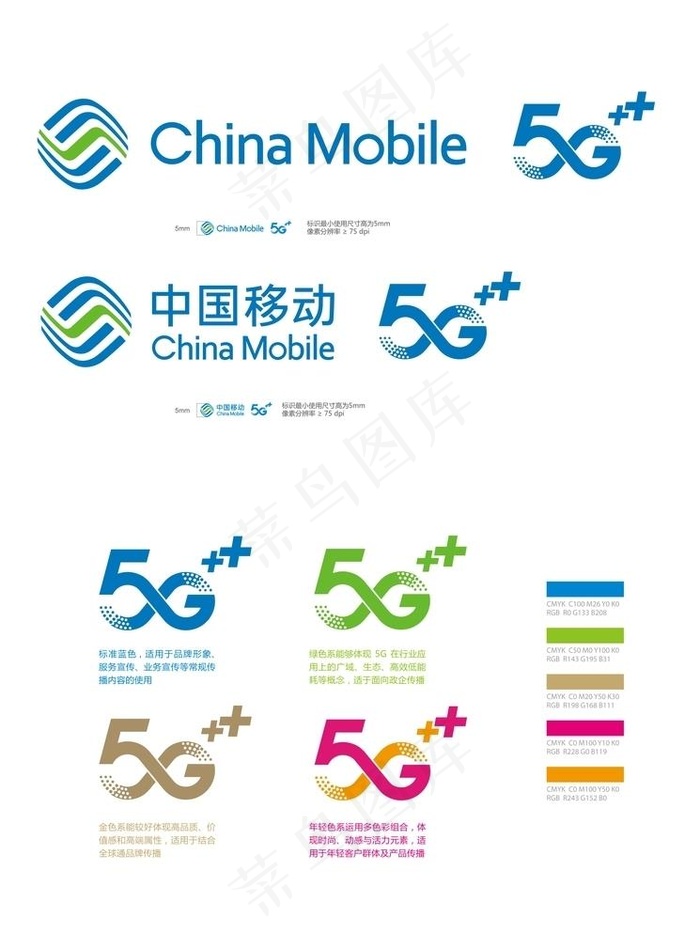 中国移动新5G标志 logo图片cdr矢量模版下载