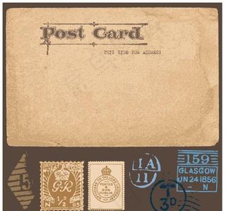 复古明信片邮票图片