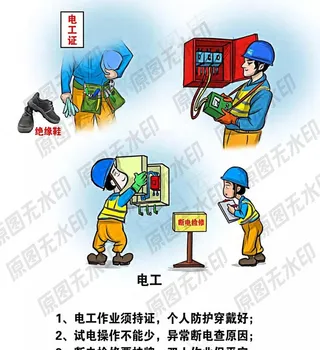 安全生产各类操作员漫画一电工图片