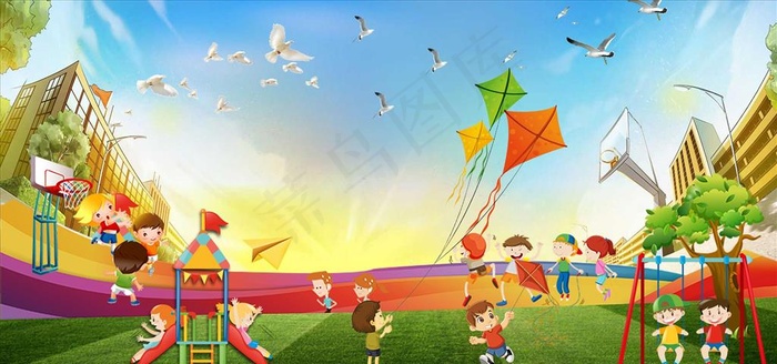 幼儿园操场图片(2048X1024(DPI:300))psd模版下载