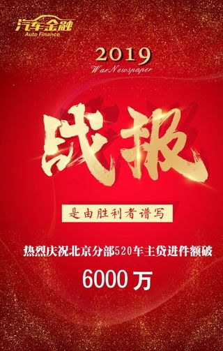 汽车金融海报 战报 红色背景图片