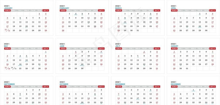 2021牛年台历未转曲图片