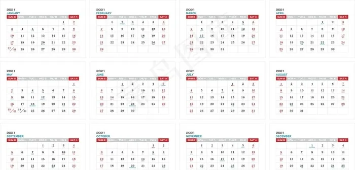 2021牛年台历未转曲图片cdr矢量模版下载