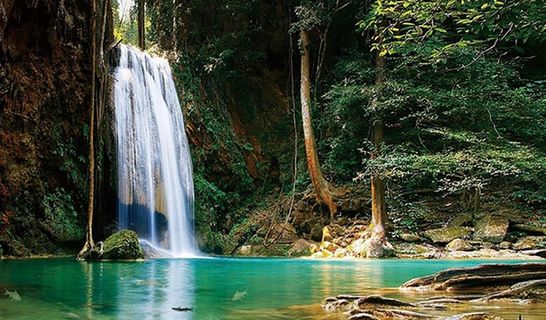 高山留水 瀑布 河水 小溪水图片