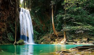 高山留水 瀑布 河水 小溪水图片