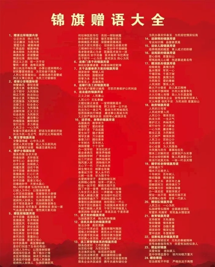 锦旗赠语大全图片(210X285)cdr矢量模版下载