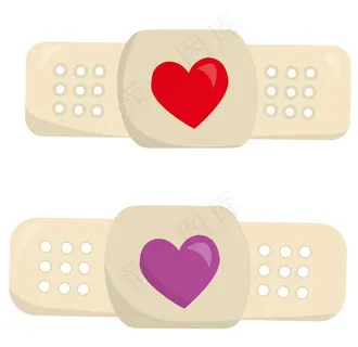 创可贴矢量手绘卡通医疗器械素材图片