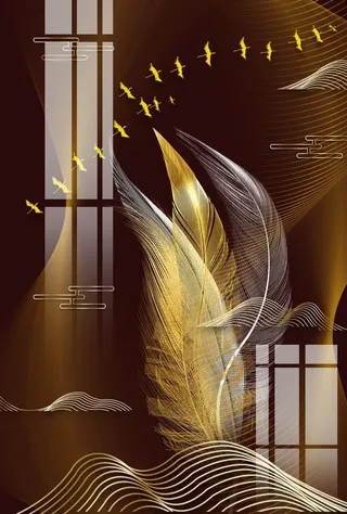 金色轻奢装饰画图片