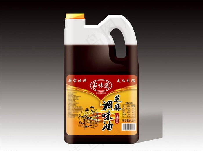 芝麻调和油包装平面图图片