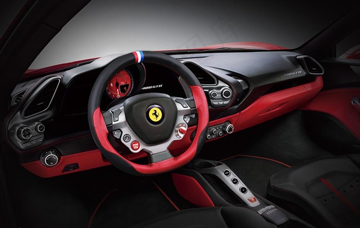 红色跑车方向盘套图图片