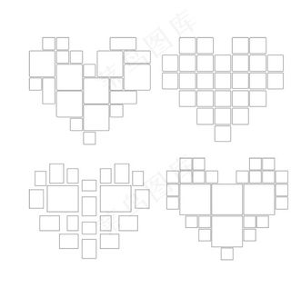 心形照片墙图片