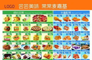 汉堡菜单图片