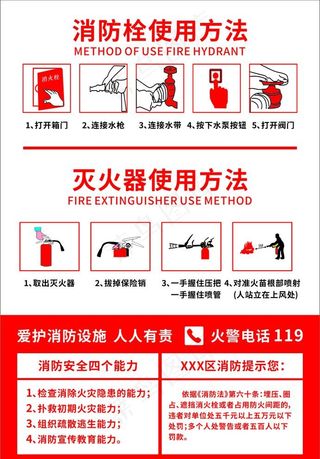 消防栓 灭火器使用方法图片
