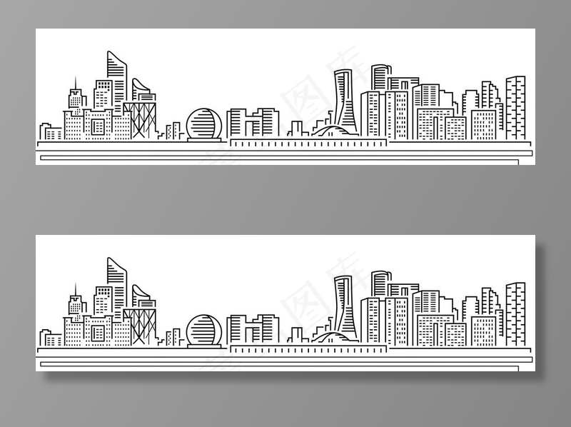 青岛描线图片(4724X1437(DPI:300))psd模版下载