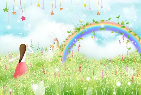 可爱幼儿卡通矢量插画背景图片