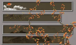 新中式背景墙图片