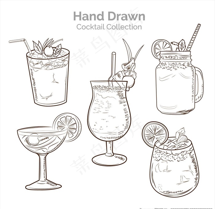 手绘饮料插画设计图片eps,ai矢量模版下载