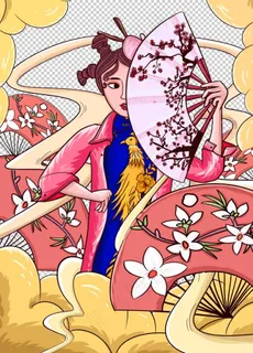 国潮人物手绘图片 国潮人物手绘图片