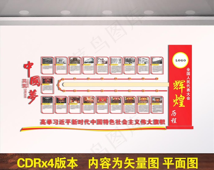 人大发展历程图片cdr矢量模版下载