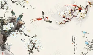 花鸟水墨画图片