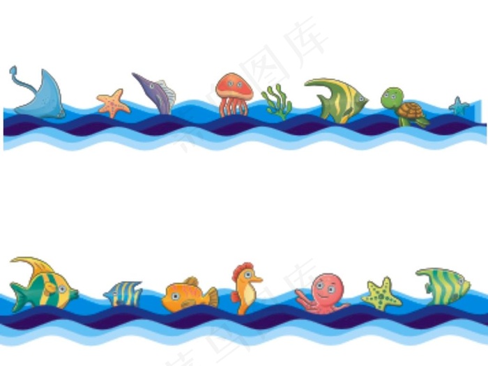 海鱼 海浪图片cdr矢量模版下载